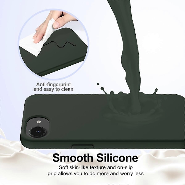 för iPhone 16e Skal Kompatibelt med MagSafe Anti-Drop Flytande Silikon Telefonskal - Mörkgrön-WELLNGS Dark Green