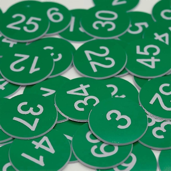 Muoviset numerolaput kaiverretut numeroidut laput tunnistelaput avaimenperälaput ilman reikää - WELLNGS Green 51-100