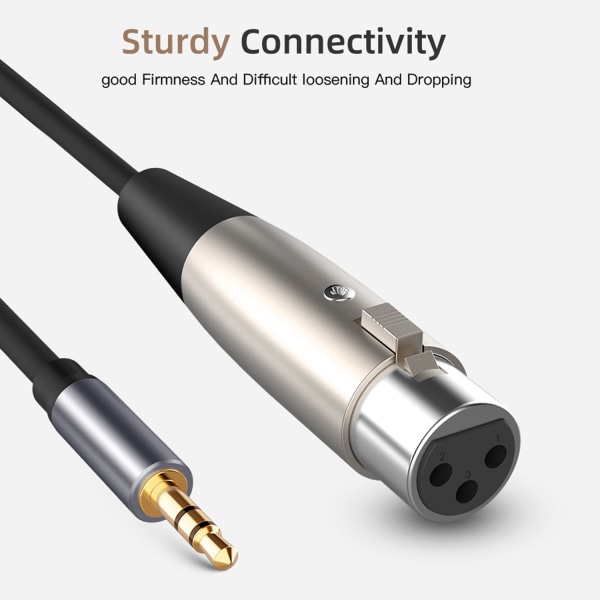3,5 mm til XLR-kabel 5FT, kabel 3,5 mm han- til XLR-hun mikrofonkabel, XLR til 3,5 mm mikrofonhøjttalerkabel-WELLNGS