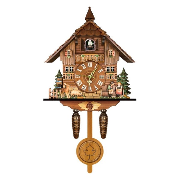 German Black Forest Cuckoo Clock Retro Nordic Style Wooden Cuckoo Wall Clock-WELLNGS