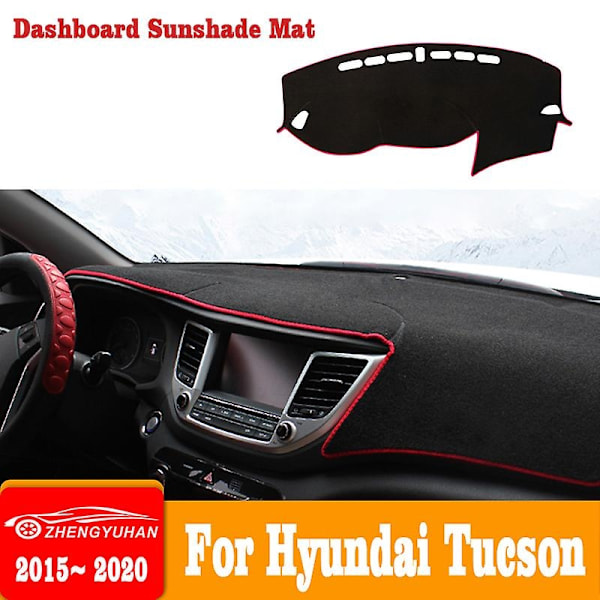 Hyundai Tucson 2015-2016 2017 2018 2019 2020 Kojelaudan suojamatto Dashmat Dash aurinkosuoja Instrumenttimatto Autotarvikkeet-WELLNGS 0 LHD Red 2015-2018