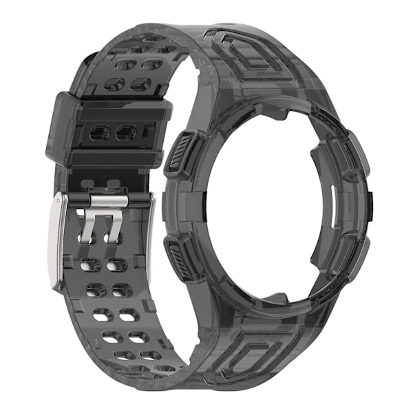 Til Samsung Galaxy Watch4 Classic 46mm Rem Justerbar Rem med Integreret Etui Sort-WELLNGS Transparent Style K Samsung Galaxy Watch4