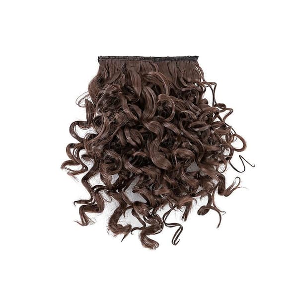 Afro Bangs 8 Tommer Krøllete Pannelugg Extensions Clip in Bangs-WELLNGS medium brown