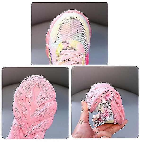 Jenter Led Casual Sneakers Elsa Princess Print Utesko Barn Rosa T-WELLNGS Pink T 35-insole 21.8cm