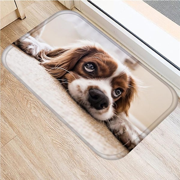 Sød Mops Husky Hundemønster Anti-Slip Suede Tæppe Soveværelse Stue Blød Gulvmåtte Indendørs Område Tæppe Hjemmeindretning-WELLNGS 1 40x60cm 16x24inch