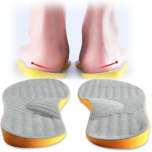 Supinationssåler til overpronation og fodjustering - Ortopædiske indlæg til mænd og kvinder - Korrigerende fodstøtter til lindring af supination - Good-WELLNGS Grey Size 32 34