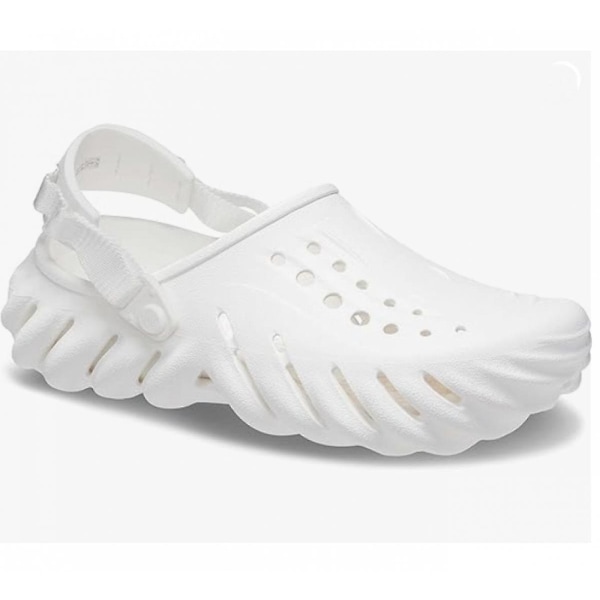 Kvinnors klassiska Echo Clog Tjocka Eva Plattformskor Tjocka Sulan Slip On Sandaler-WELLNGS White M7W9 39 40