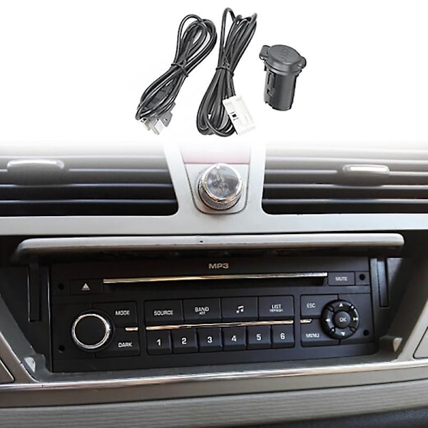 Bilstereo Hunn USB Aux Kabelsett for Peugeot 206 207 307 308 407 408 508 607 for Citroen C3 C4 C5 C6 for Rd43 Rd45-WELLNGS