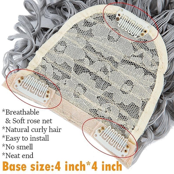 Afro Bangs 8 tum lockigt lugg extensions Clip in Bangs-WELLNGS silver
