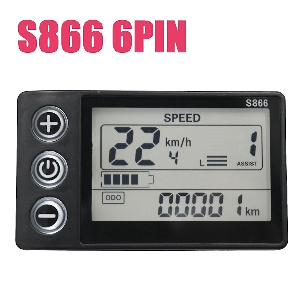24V 36V 48V 60V S866 Controller Panel Dashboard Vandtæt 6PIN Elektrisk Cykel LCD Display til Elect-WELLNGS