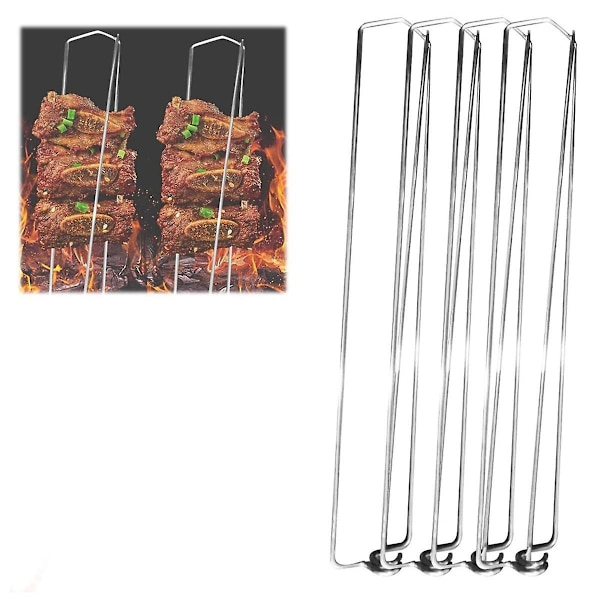 Kyllingevinge BBQ-gaffel, kyllingevinge-grillskinner, rustfrit stål BBQ-grillgaffel U-formet Desi-WELLNGS