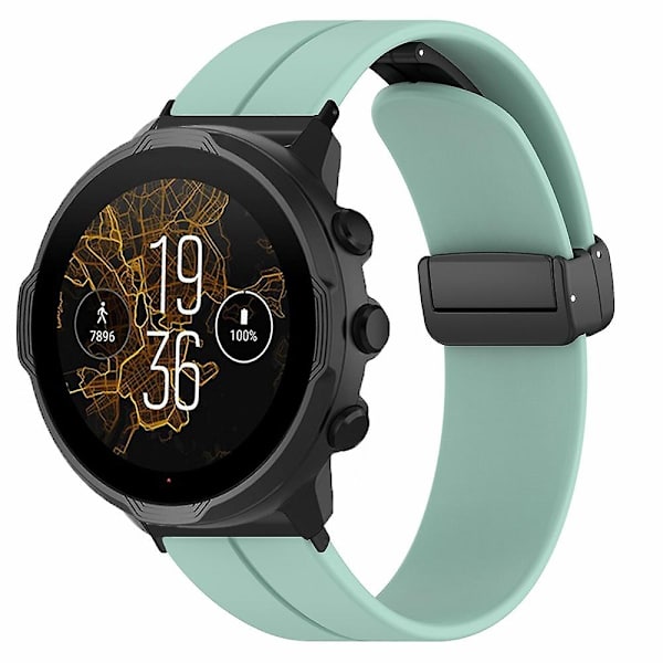 24mm silikonihihna Suunto Spartan Sport Wrist HR Baro/ Suunto 7 -kellolle (paksu jousipuikko) - WELLNGS Mint Green