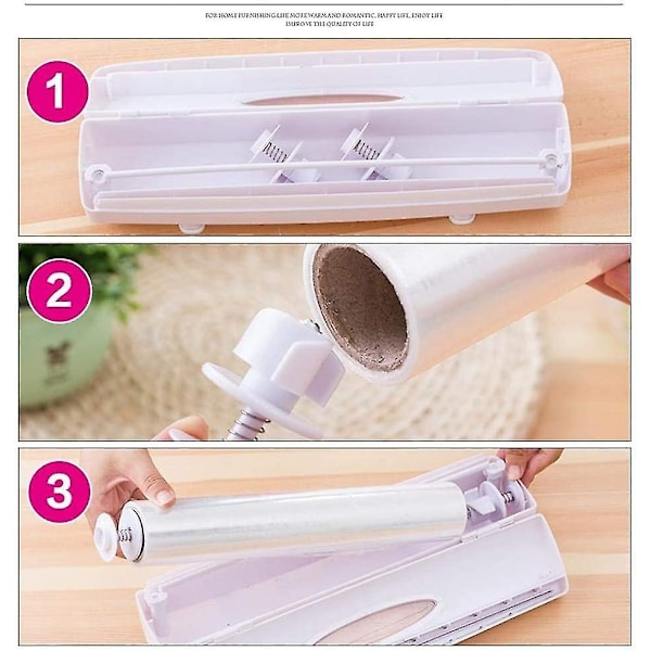 Matfolie- eller aluminiumfoliedispenser i vit plast, 30 cm Ha-WELLNGS