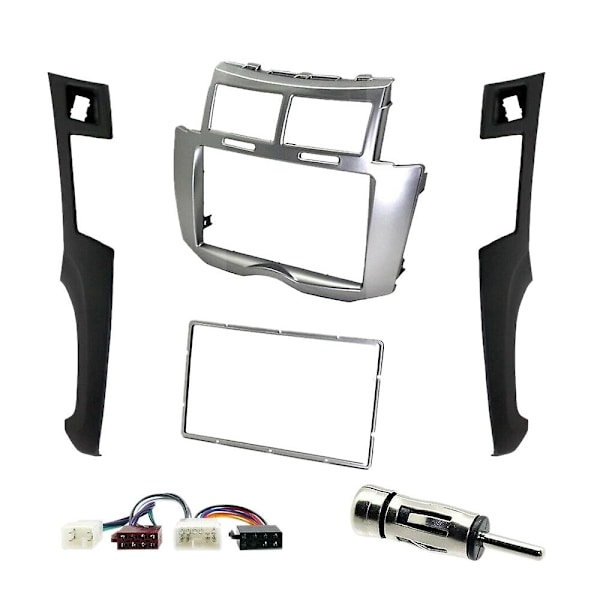 2 Din Bilstereo Ram Inramningssats av Instrumentpanel för Yaris Vitz Platz 2005-2011 DVD-spelarinstallation-WELLNGS