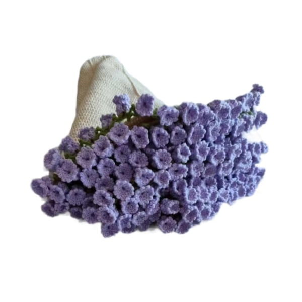 Bouquet Tæppe Hæklesæt Hæklestartersæt til Bouquet Gave Håndværk Håndlavet DIY Håndværk Strikkesæt til Entusiaster Voksne-WELLNGS Purple White