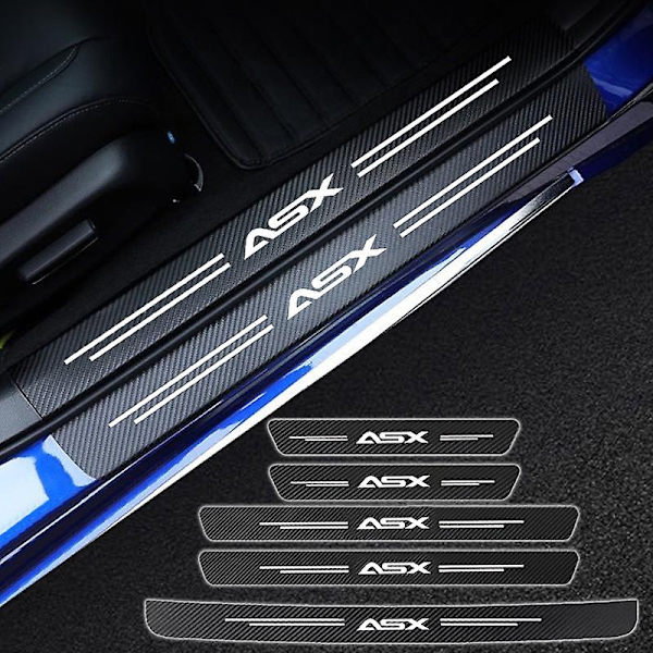 Auton osien auton oven kynnys suojalista Mitsubishi ASX 2010-2023 Hiilikuitu tarrat Auton tavaratila Takapuskuri Tarrat Auton lisävarusteet 9Pcs For ASx