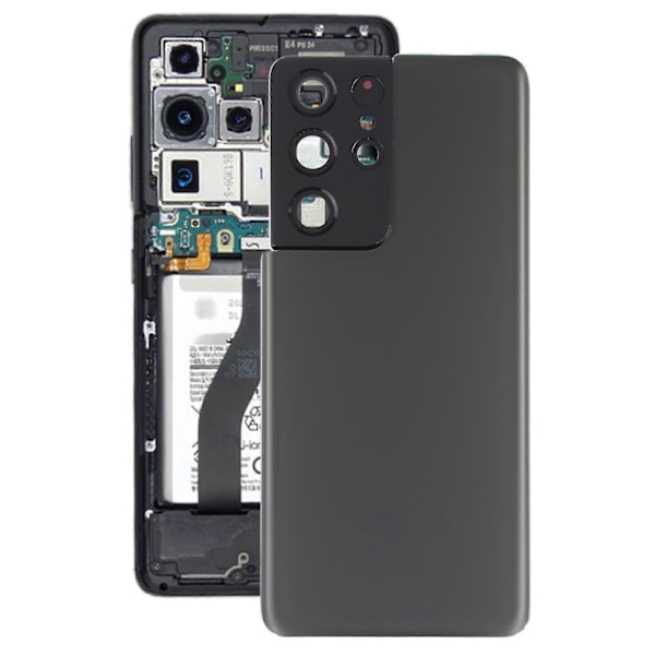 [Uusi] Yhteensopiva Samsung Galaxy S21 Ultra 5G:n kanssa Akun takakansi ja kameran linssinsuojus - WELLNGS Grey