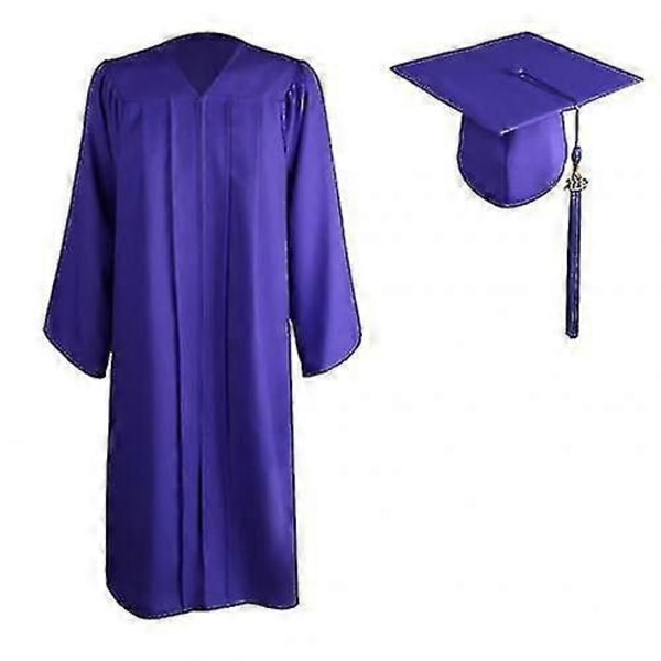 2025 Voksen Glidelås Universitet Akademisk Graduasjonskappe Robe Mortarboard Hatt-WELLNGS Purple L