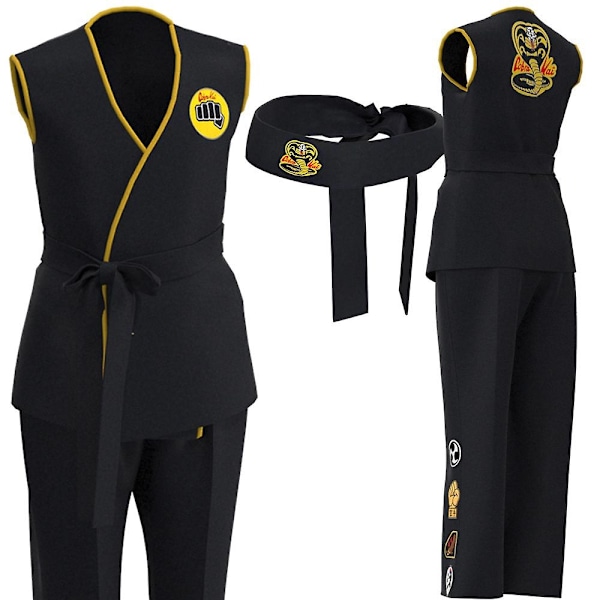 Karate Kid Cobra Kai Kostume Børn Kvinde Mænd Kimono Tory Nichols Daniel Larusso Cosplay Uniform Pandebånd Halloween Fest Tøj-WELLNGS 190