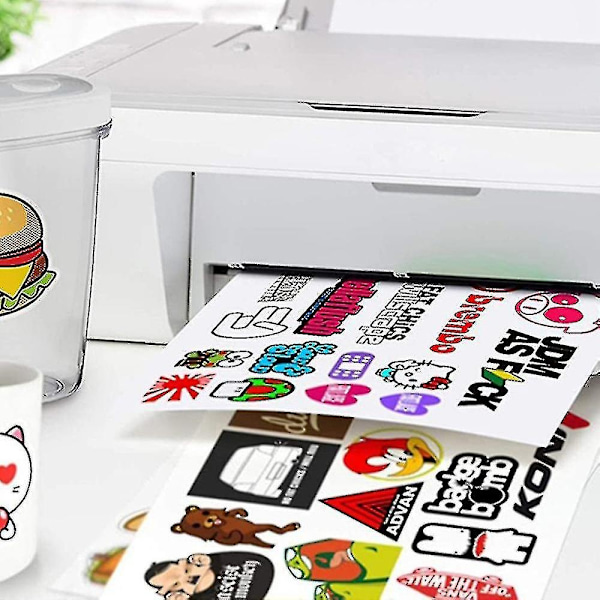 100 stk. Vanntett Vinyl Klistremerkepapir, Blankt Vinyl Klistremerkepapir, Utskrivbart Vinyl Klistremerkepapir for-WELLNGS