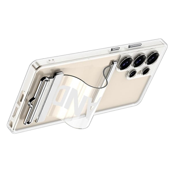 GKK Kompatibelt med Samsung Galaxy S25 Ultra Transparent Skal Rem Stöd TPU PC Telefonskydd - Transparent Orange-WELLNGS Transparent Red