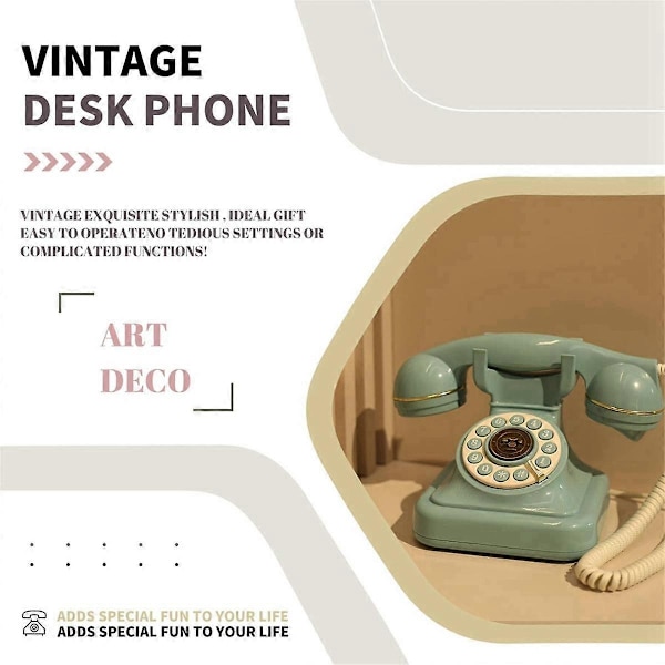 Audio Gjestebok Telefon Retro Roterende Stil Antikk Audio Gjestebok Telefon Melding Stemmeopptaker Vintage Telefon Blå-WELLNGS