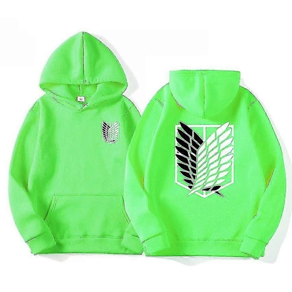 Attack on Titan Mænds Hoodie Anime Hoodie Mænds Streetwear Trøje Harajuku Hoodie Sweatshirt Tøj - WELLNGS light green S