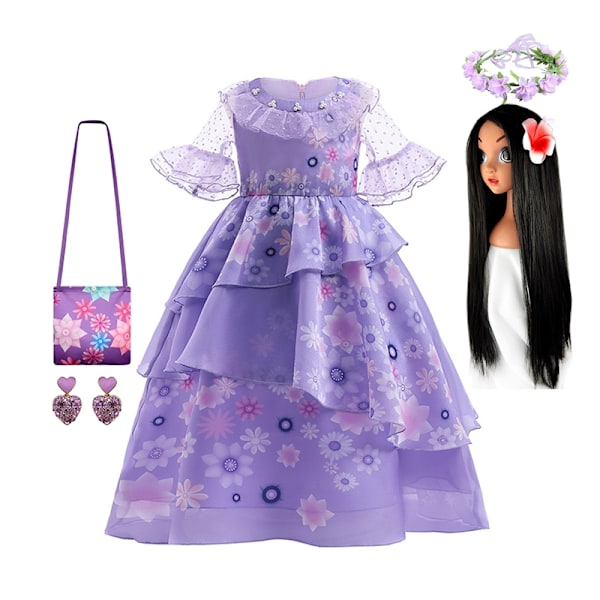 Encanto Isabella Mirabelle Prinsessekjole Børn Halloween Fødselsdagsfest Karneval Fest Børn Rollespil Kostume I Isabella Outfit-WELLNGS I Isabella sets 130(size 5-6T)