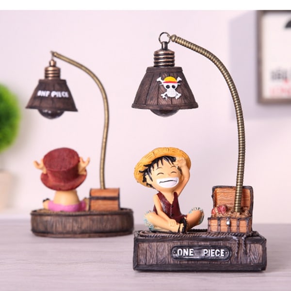 One piece modell lampe harpiks japansk anime statue borddekorasjon med stearinlys-WELLNGS Monkey D Luffy