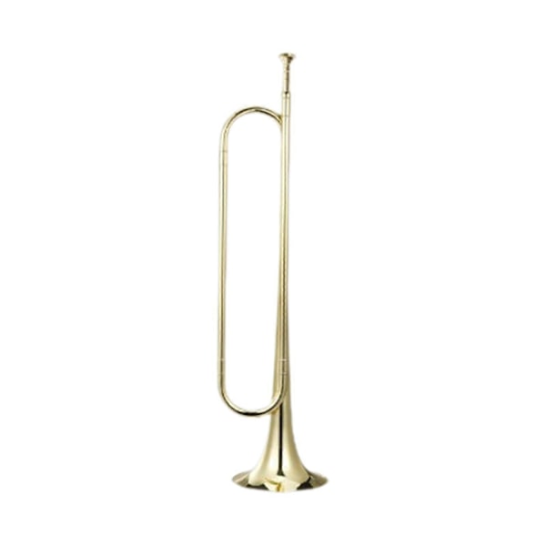 Signalhorn Kavaleritrompet med munnstykke Blåseinstrument Speidertrompet Signalhorn for Kavaleriband Sceneopptreden Nybegynnere Voksne - WELLNGS gold  Bb