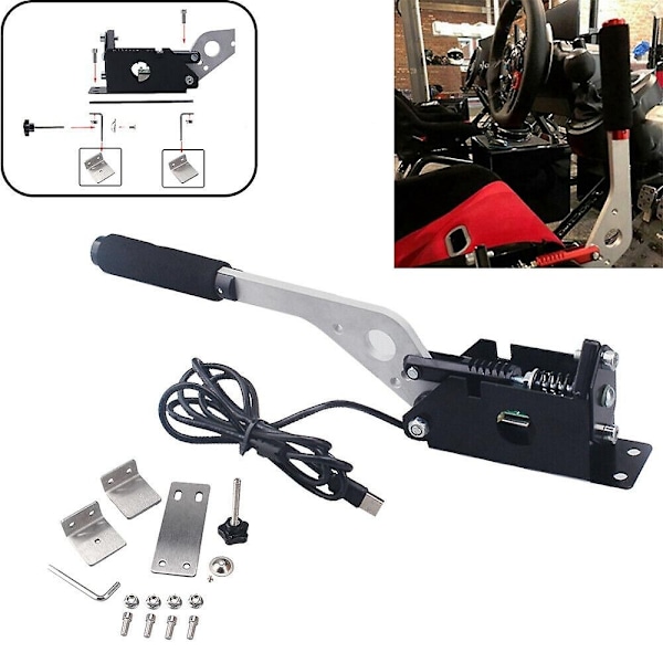 Sim USB Håndbremse til spil G25/27/29 T500 Fanatecosw Dirt Sort -02- Sort-WELLNGS