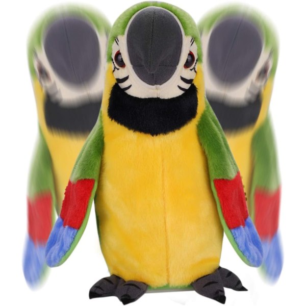 Søt plysj snakker papegøye Elektrisk fugl plysj leke Gjenta hva Yo-WELLNGS