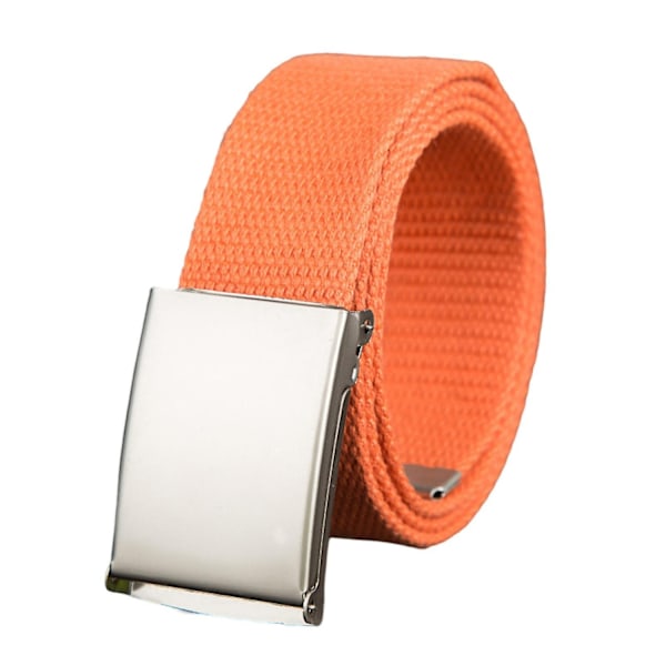 Farfi Brett Bälte Justerbart Unisex Canvas Brett Metallspänne Byxor Bälte Kläder Ornament-WELLNGS Orange 110cm