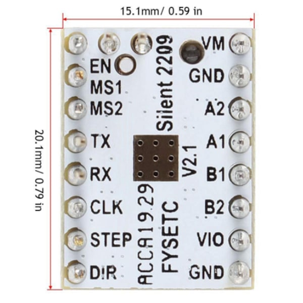 5 stk Tmc2209 V3.0 Stepper Motor Driver Steppende Stang Stille Driver 256 Mikrosteg Strøm 2.8a Tmc220-WELLNGS