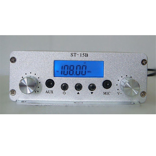 FM-sender Stereo 15W FM-radio 76-108Mhz BNC Multifunktionel Praktisk Bærbar Praktisk Tra-WELLNGS