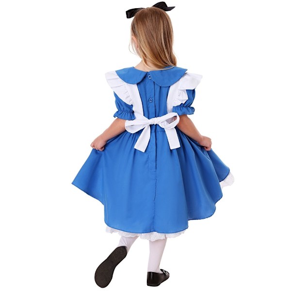 Lasten tyttöjen sininen Alice Ihmemaassa Halloween-asu Lasten juhla Lolita-palvelijan asu Cosplay Alice Ihmemaassa -asu Tytöt L-WELLNGS L Adult