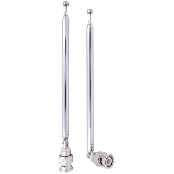 (2-pack) BNC-radioantenn med BNC-hane-kontakt-adapter Teleskopisk rostfritt stål HF VHF U-WELLNGS