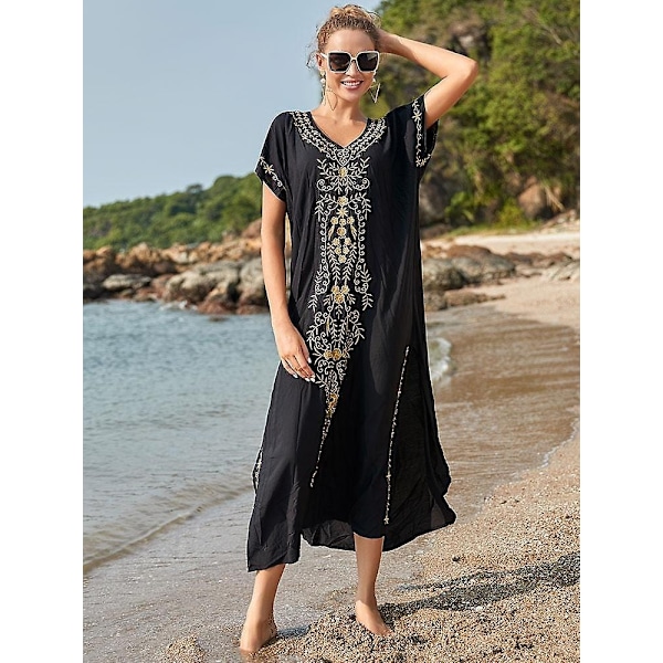 Broderet bomuldsbluse - WELLNGS Black