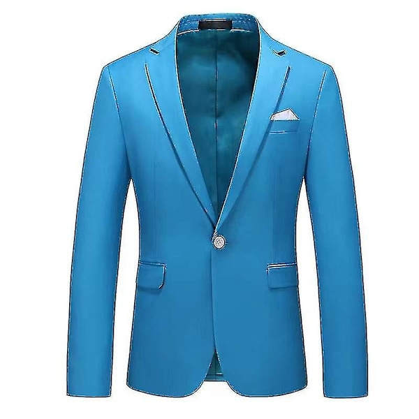 Miesten muodikkaat bleiserit, business casual slim fit -puku - WELLNGS blue XL