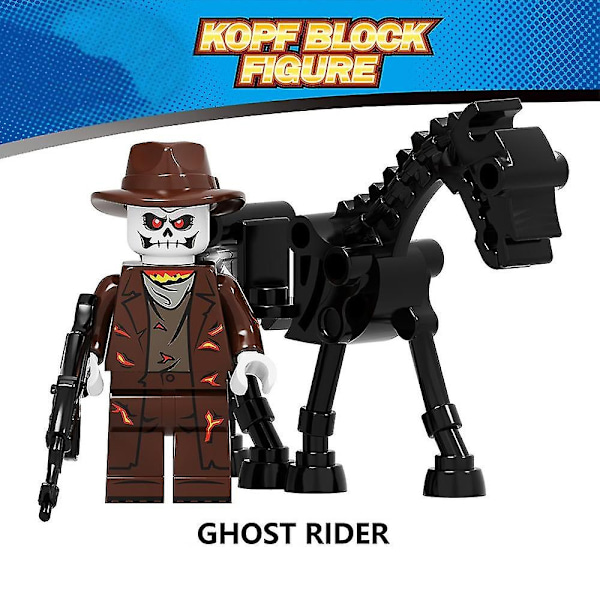 8 stk. Ghost Rider byggeklodser actionfigurer sæt børn fans samlet minifigurer samleobjekter legetøj gave-WELLNGS