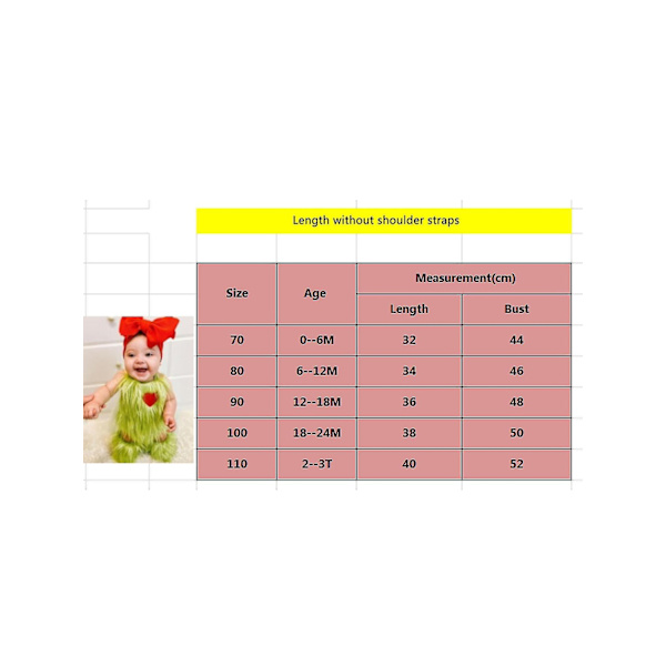 Vauva, joka varasti joulun asun vauvanpojat Tytöt Xmas Vihreä Karvainen Monster Puku Vaatteet Set-WELLNGS Style 6 18-24 Months