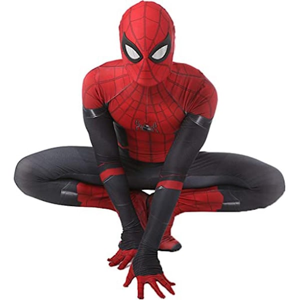 Långt hemifrån kostym unisex Spiderman superhjälte vuxen Halloween fest cosplay kostymer Zentai dräkt-WELLNGS 160