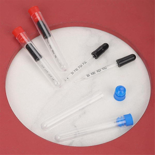 4 st 1 ml droppflaska med 4 st flaska, glasdroppflaska med mått pipetter droppflaska med gummikula ögondroppar-WELLNGS