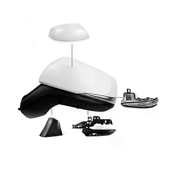 Passar till Bilsidospegel Kompatibel med Toyota RAV4 RAV 4 2020 2021 2022 Nedre Bas Kåpa Ram Backspegel Blinkers Lampa Lins WELLNGS cap left
