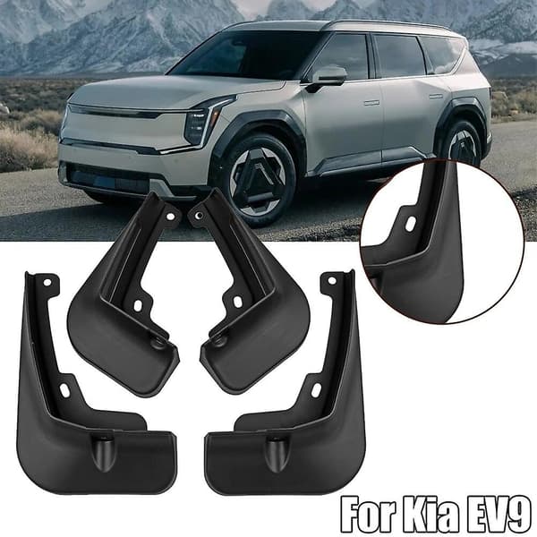Sorte ABS Mudguards til Kia Ev9 - For- og Bagskærme - Direkte udskiftning af bildele - WELLNGS