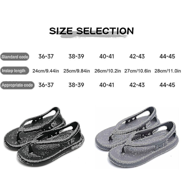 Bästsäljare - Bazuo sandaler, unisex bekväma promenadflip-flops Bazuo slides, Eva tjock botten Bazuo tofflor-WELLNGS Black 44-45