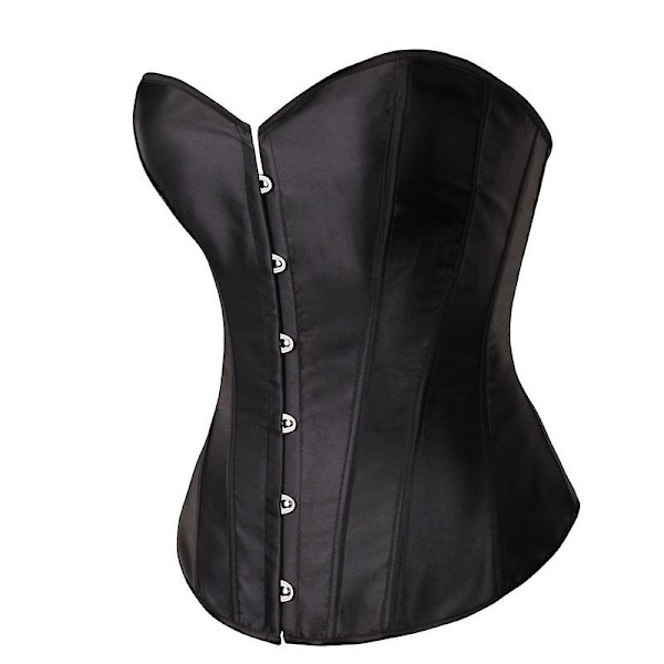 Mimigo Naisten Bustier-Korsetti Yläosa Seksikäs Alusvaatesetti Musta Satiini Vyötärön Kiristäjä -WELLNGS BLACK XXL