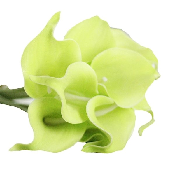 Kunstige Calla Lily Blomsterbukett for Bryllup Hjem Festdekorasjon JIKAIX-WELLNGS Green