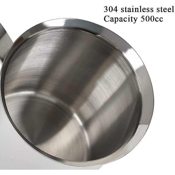 304 rustfritt stål dobbelt nett manuell melkeskummer 400ml +-WELLNGS