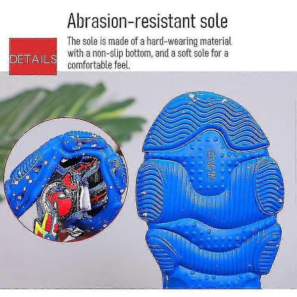 Pojkar LED Sandaler Spiderman Utomhusskor Strandskor Barn Luminous Halksäkra Skor Sommar-WELLNGS Blue 25-Insole 15.5 cm